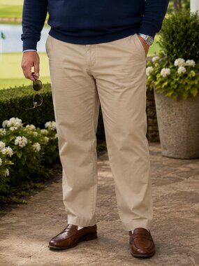 Lee Extreme Comfort Men's Khaki Pants 38x32 Stretch Straight Fit Golf Business